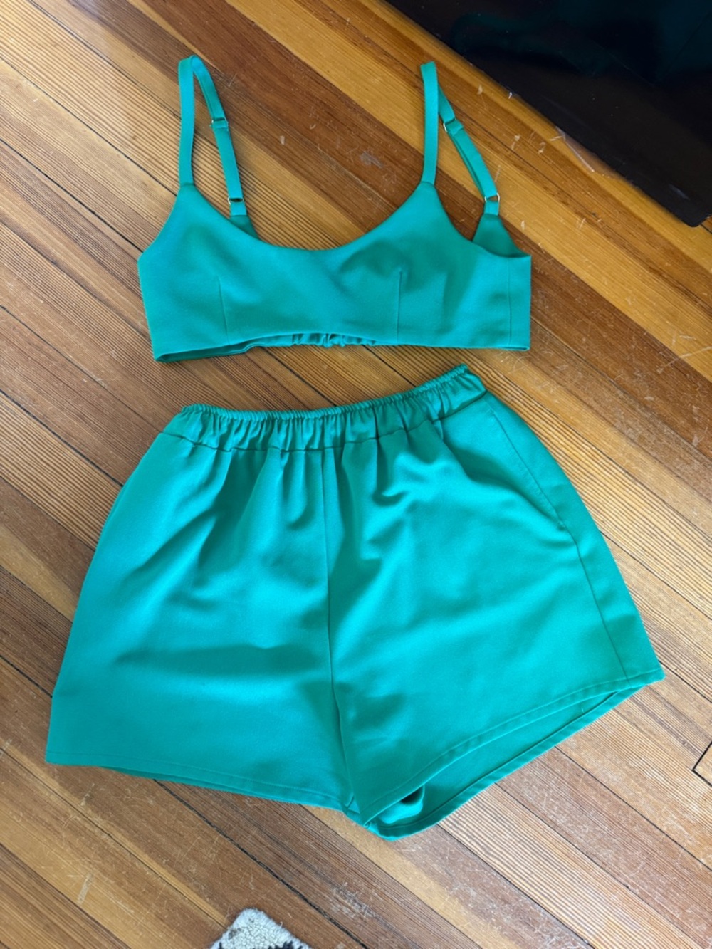 Green Bralette and Shorts set